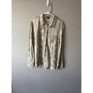 Dear John Snakeskin Print Button Down Blouse Long‎ Sleeve Career Casual